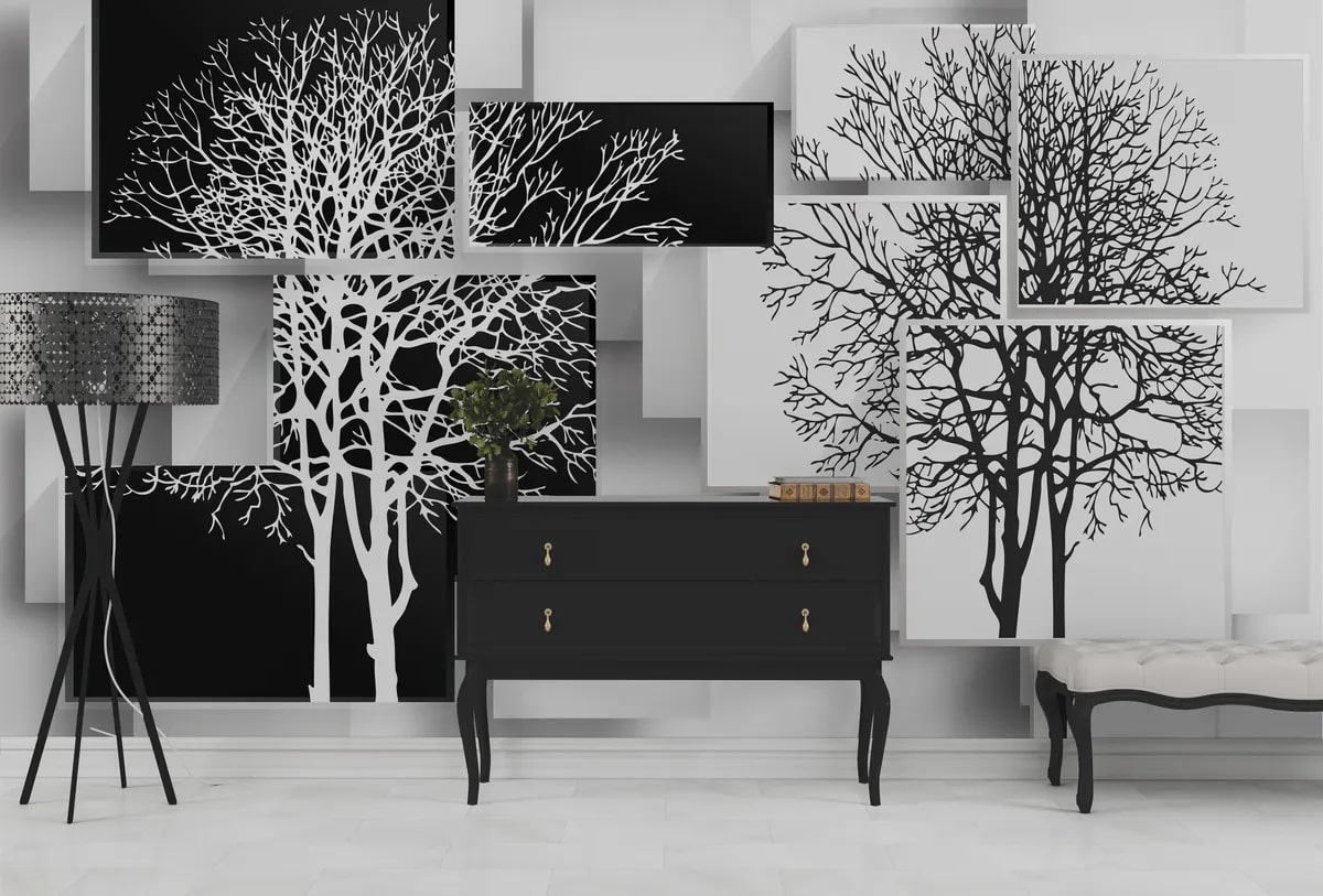 картинка 3D Фотообои «Деревья в стиле модерн» | интернет-магазин фотообоев ARTDECO