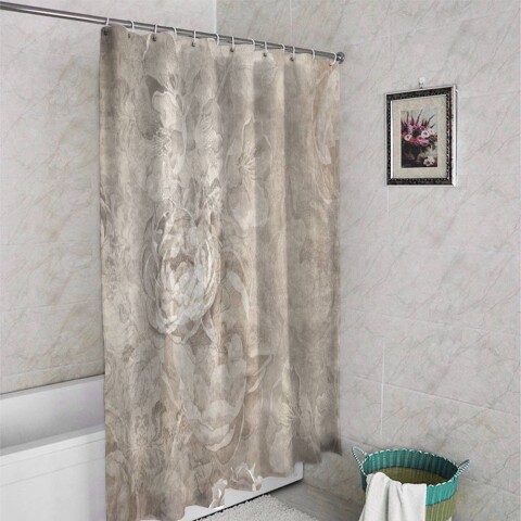 картинка 3D фото занавеска для ванной «Завораживающая красота в винтажном стиле» | интернет-магазин фотообоев ARTDECO