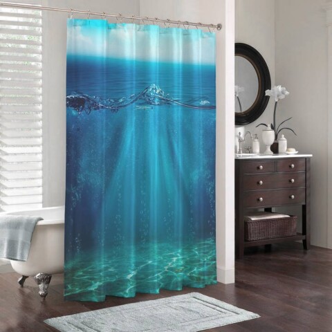 картинка 3D фото занавеска для ванной «Морской пейзаж» | интернет-магазин фотообоев ARTDECO