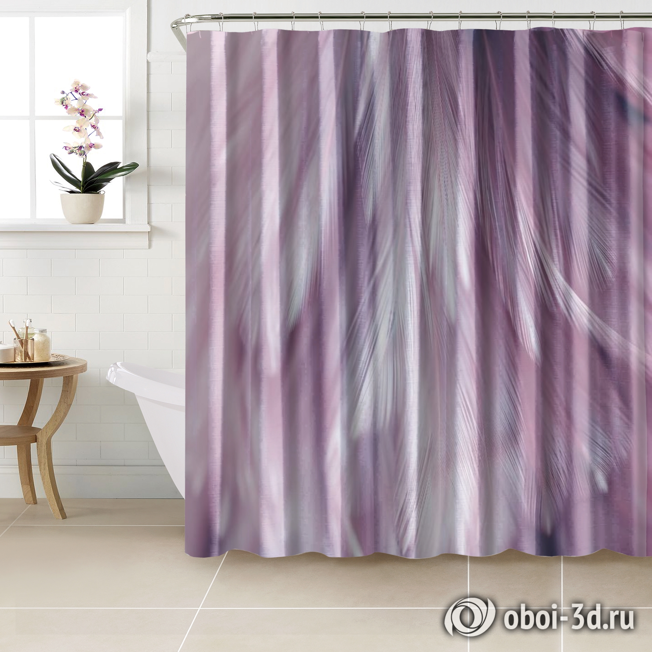 картинка Шторы для ванной «Розовая нежность» | интернет-магазин фотообоев ARTDECO