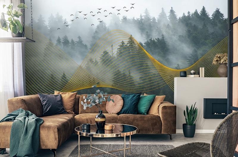 картинка 3D Фотообои «Туман над лесом» | интернет-магазин фотообоев ARTDECO