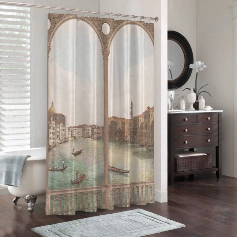 картинка Штора для ванной «Старая Венеция» | интернет-магазин фотообоев ARTDECO