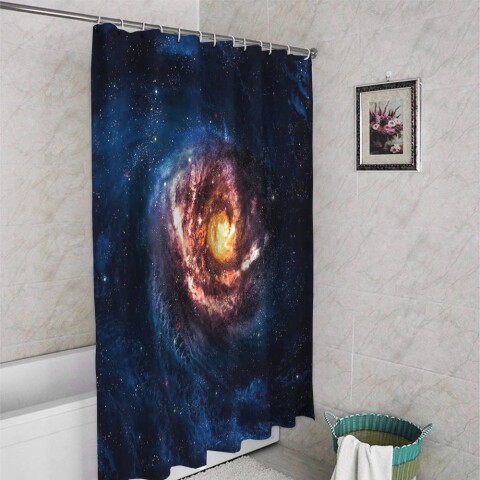 картинка 3D занавеска в ванную комнату «Галактика» | интернет-магазин фотообоев ARTDECO
