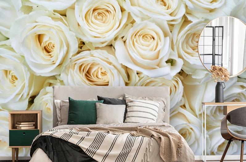 картинка 3D Фотообои «Нежные кремовые розы» | интернет-магазин фотообоев ARTDECO