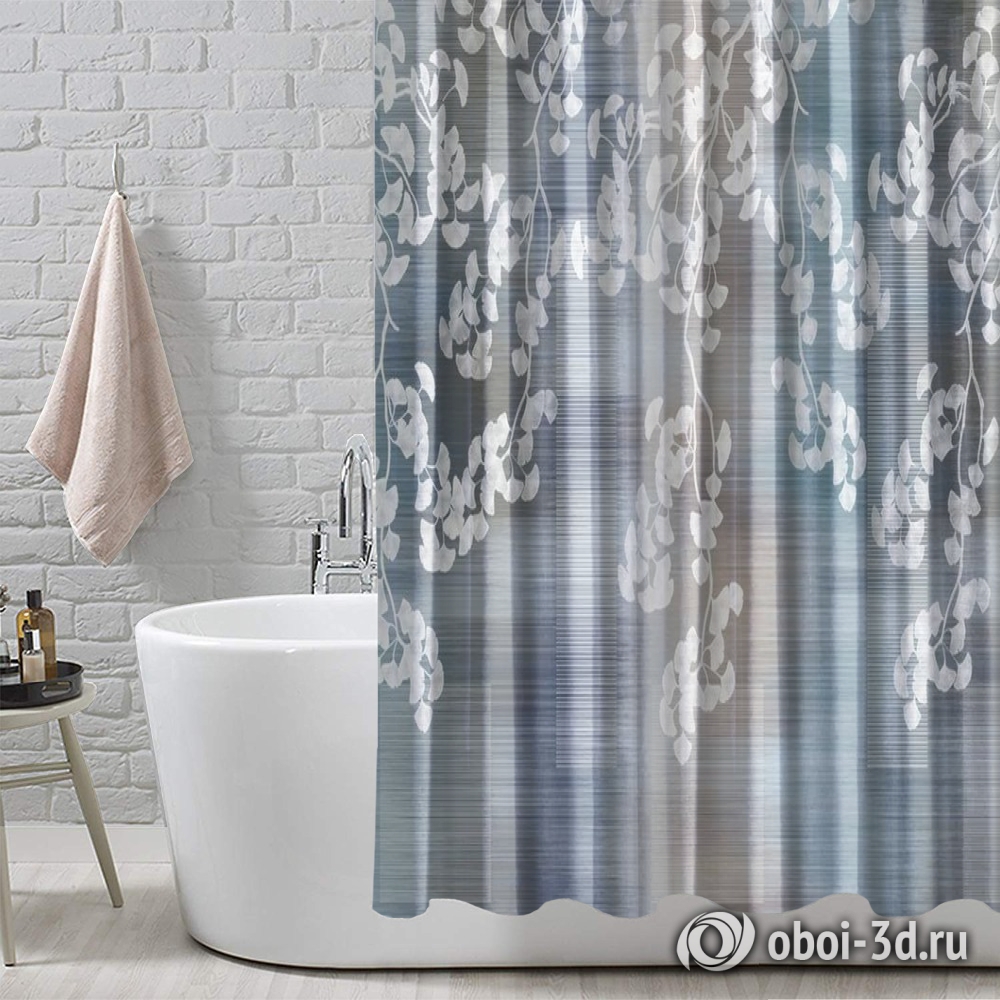 картинка Шторы для ванной «Абстрактное цветение» | интернет-магазин фотообоев ARTDECO