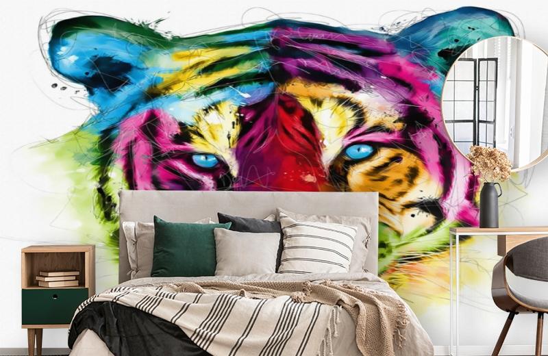 картинка 3D Фотообои «Красочный тигр» | интернет-магазин фотообоев ARTDECO