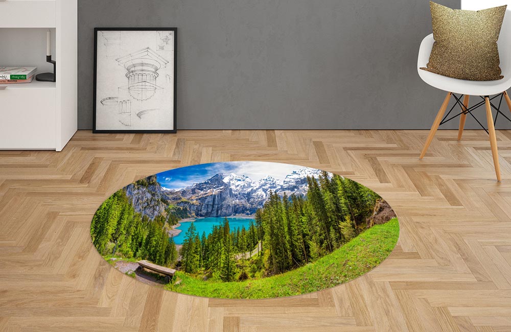 картинка 3D Ковер «Хвойный лес в горах» | интернет-магазин фотообоев ARTDECO