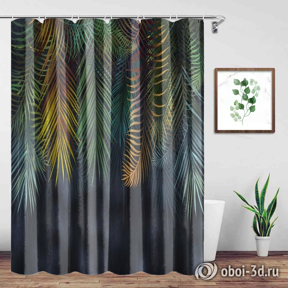 картинка Шторы для ванной «Занавес из ярких листьев» | интернет-магазин фотообоев ARTDECO