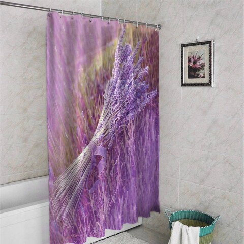 картинка 3D штора для ванной «Пучок лаванды» | интернет-магазин фотообоев ARTDECO