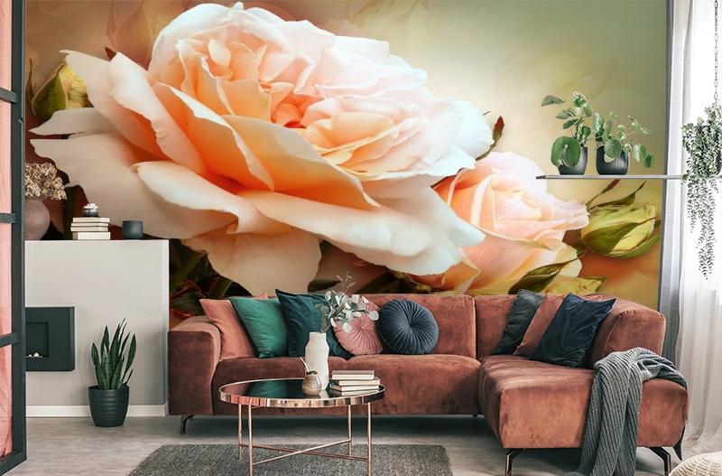 картинка 3D Фотообои «Персиковая роза» | интернет-магазин фотообоев ARTDECO