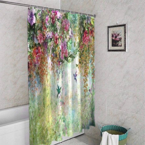 картинка Занавеска для ванной «Струящийся сад» | интернет-магазин фотообоев ARTDECO