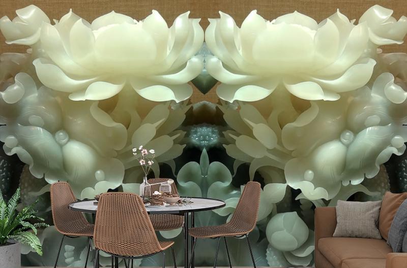 картинка 3D Фотообои «Нефритовые цветы» | интернет-магазин фотообоев ARTDECO