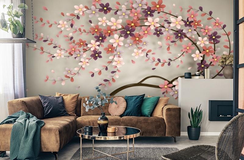 картинка 3D Фотообои «Персиковое дерево» | интернет-магазин фотообоев ARTDECO