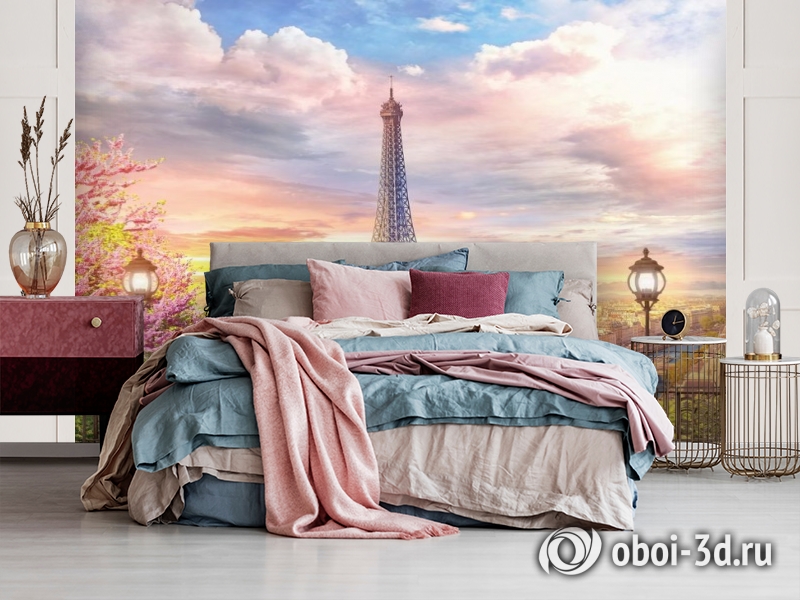 картинка 3D Фотообои «Весенний Париж» | интернет-магазин фотообоев ARTDECO