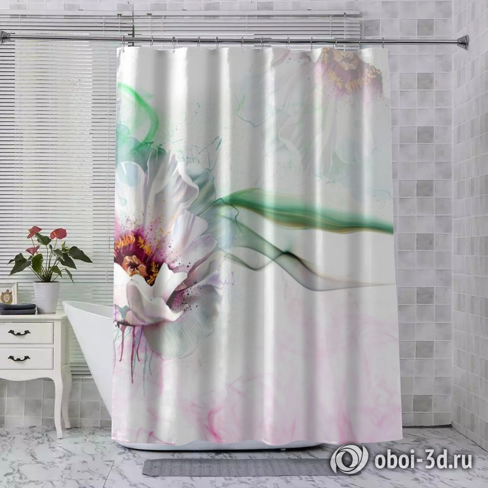картинка Шторы для ванной «Красочный цветок» | интернет-магазин фотообоев ARTDECO