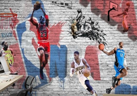 картинка 3D Фотообои «Игроки NBA» | интернет-магазин фотообоев ARTDECO