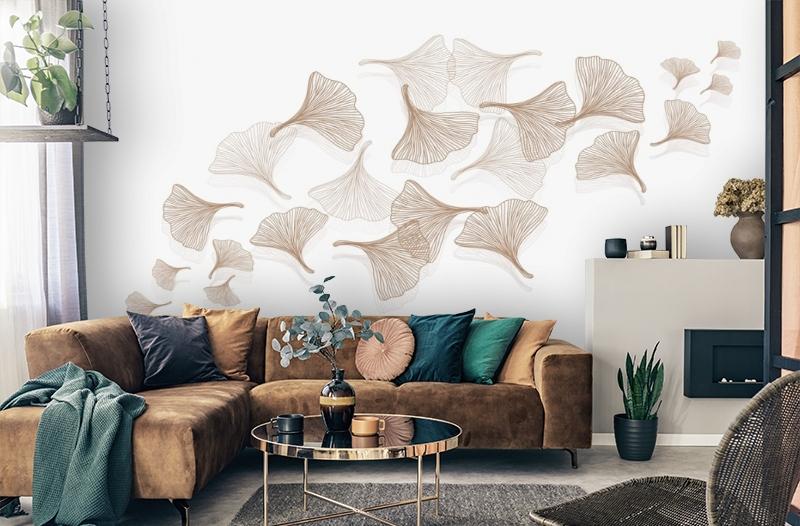 картинка 3D Фотообои «Летящие зонтики на светлом» | интернет-магазин фотообоев ARTDECO