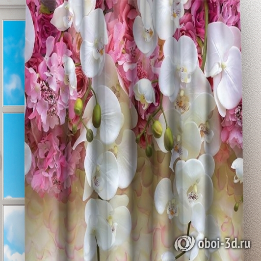 картинка Фотошторы «Ниспадающие орхидеи» | интернет-магазин фотообоев ARTDECO