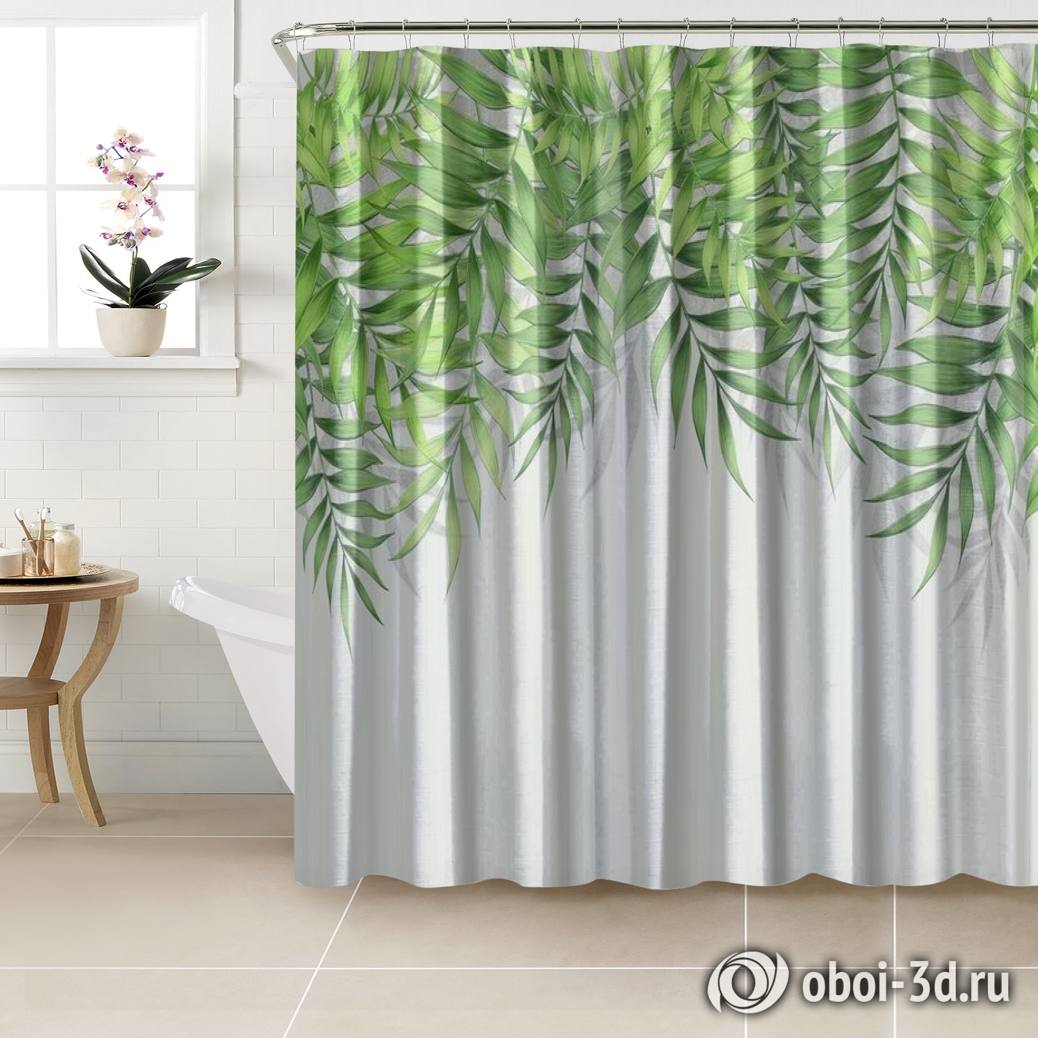 Шторы для ванной «Занавес из сочной листвы»