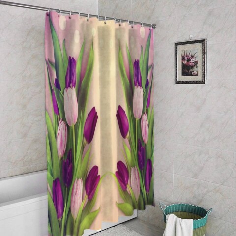 картинка 3D штора в ванную «Букет вдохновения» | интернет-магазин фотообоев ARTDECO