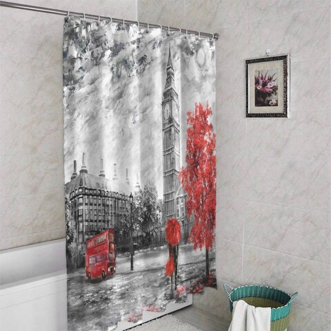 картинка 3D шторка для ванны «Картина Лондона» | интернет-магазин фотообоев ARTDECO