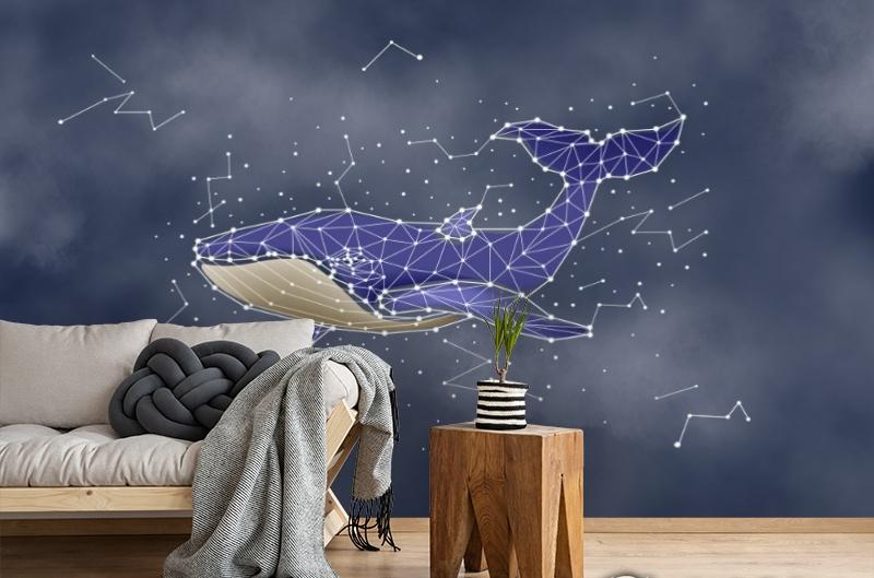 картинка 3D Фотообои «Звездный кит» | интернет-магазин фотообоев ARTDECO