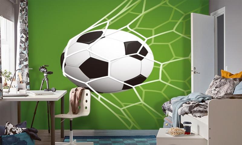 картинка 3D Фотообои «Мяч в сетке» | интернет-магазин фотообоев ARTDECO