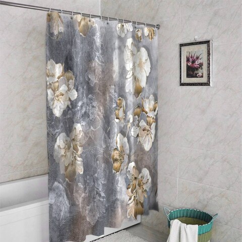 картинка 3D шторка для ванны «Золотая феерия» | интернет-магазин фотообоев ARTDECO