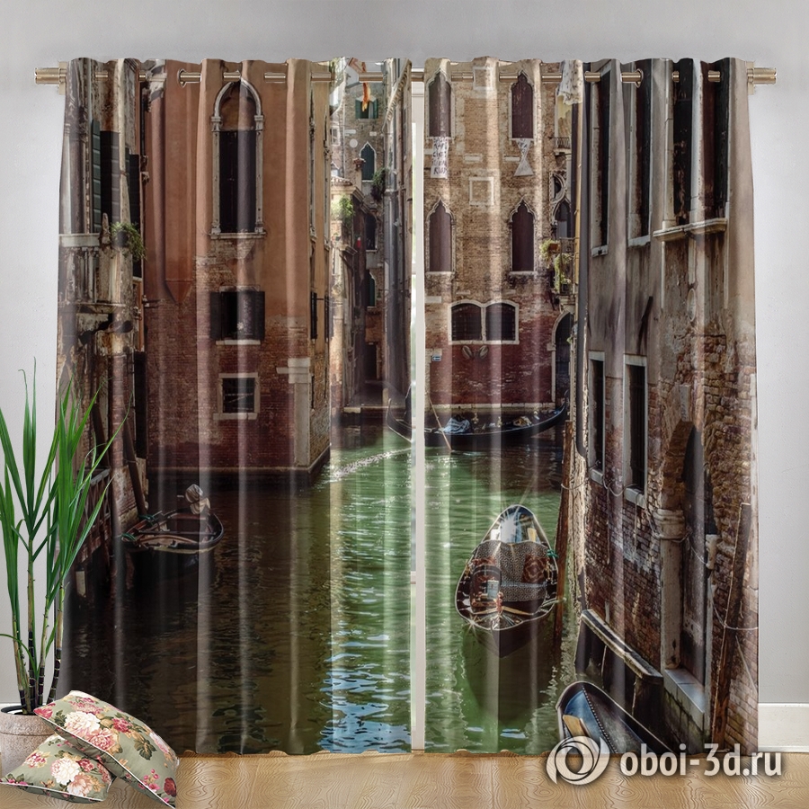 картинка Фотошторы «Канал в Венеции» | интернет-магазин фотообоев ARTDECO