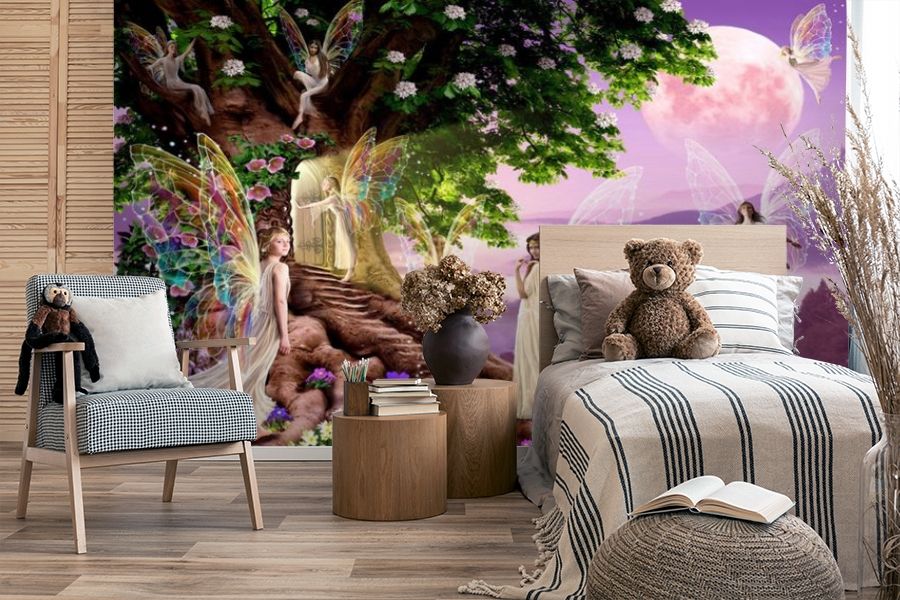 Картинка 3D Фотообои «Феи в сказочной стране» | интернет-магазин ELEGANT HOME DECOR