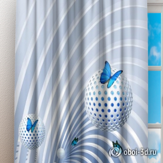 картинка Фотошторы «Футуристичный тоннель с бабочками» | интернет-магазин фотообоев ARTDECO