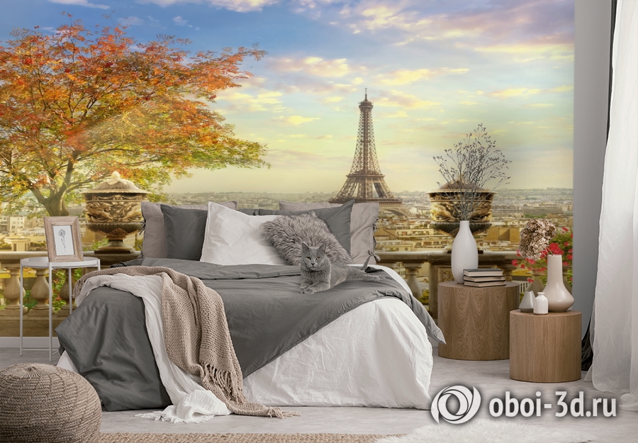 картинка 3D Фотообои  «Фреска Париж» | интернет-магазин фотообоев ARTDECO