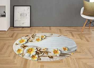 3D Ковер «Объемная ваза с цветами»
