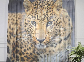 3D тюль "Красивый леопард"