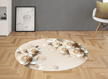 3D Ковер «Кремовая композиция с розами»