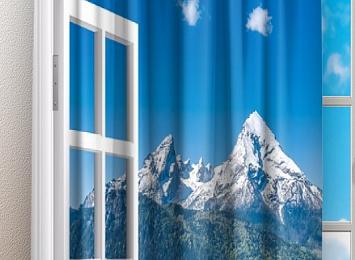 Фотошторы «Окно с видом на Баварские горы»