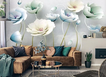 3D Фотообои "Изящные полевые тюльпаны"