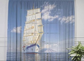 Дизайнерский фототюль "Корабль в море"