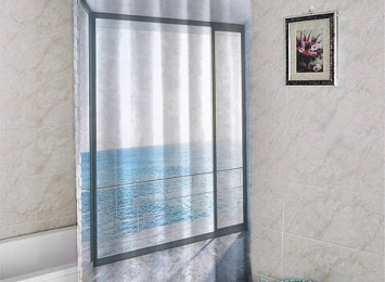 3D штора в ванную «Окно-терраса»