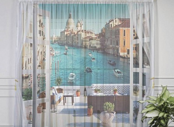 3D фототюль "Окно-балкон в Венеции"