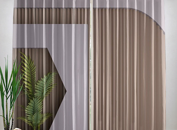 Фотошторы «Лаконичная композиция с пальмовыми ветвями»
