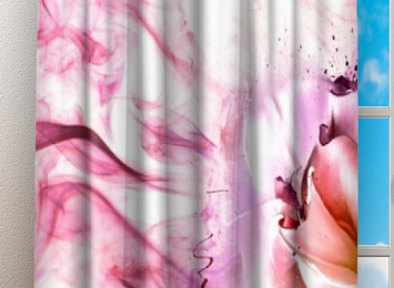 Фотошторы «Перламутровая роза в розовой дымке»