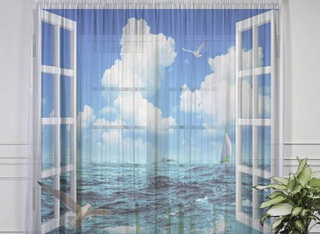 3D тюль "Распахнутое в море окно"