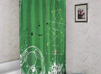 3D штора в ванную комнату «Схема матча»