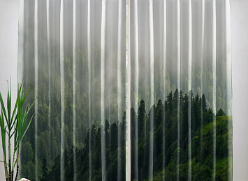 Фотошторы «Туман над зелеными вершинами»