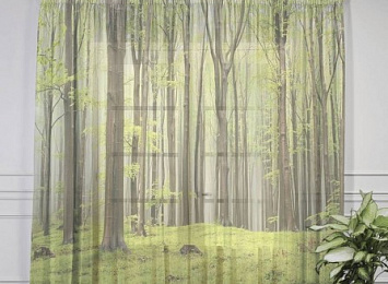 Тюль для штор "Зеленый лес"