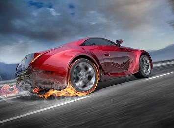 3D Фотообои «Красный спорткар»