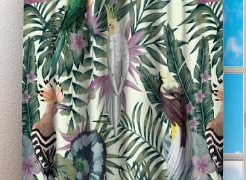 Фотошторы «Райские птицы в саду»