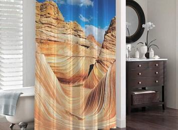 3D штора в ванную комнату «Большой каньон»