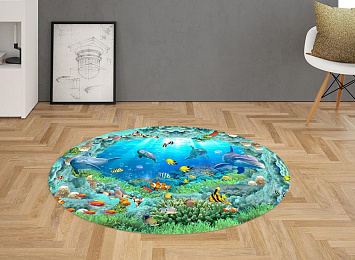 3D Ковер «Разноцветные морские обитатели»